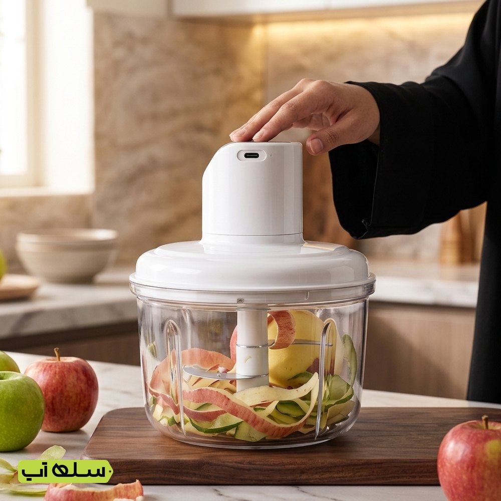 عرض مفرمة خضروات وفواكه كهربائية مع هدية قطعتين